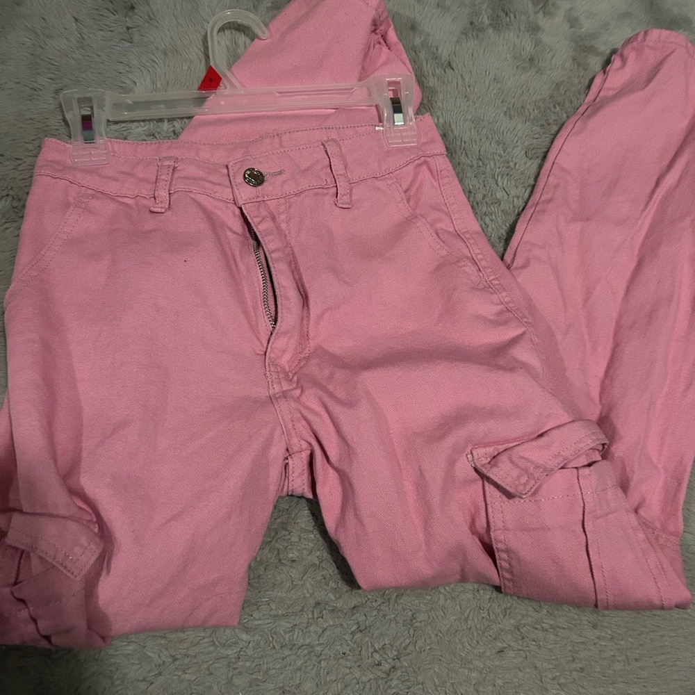 Pink shein cargo pants